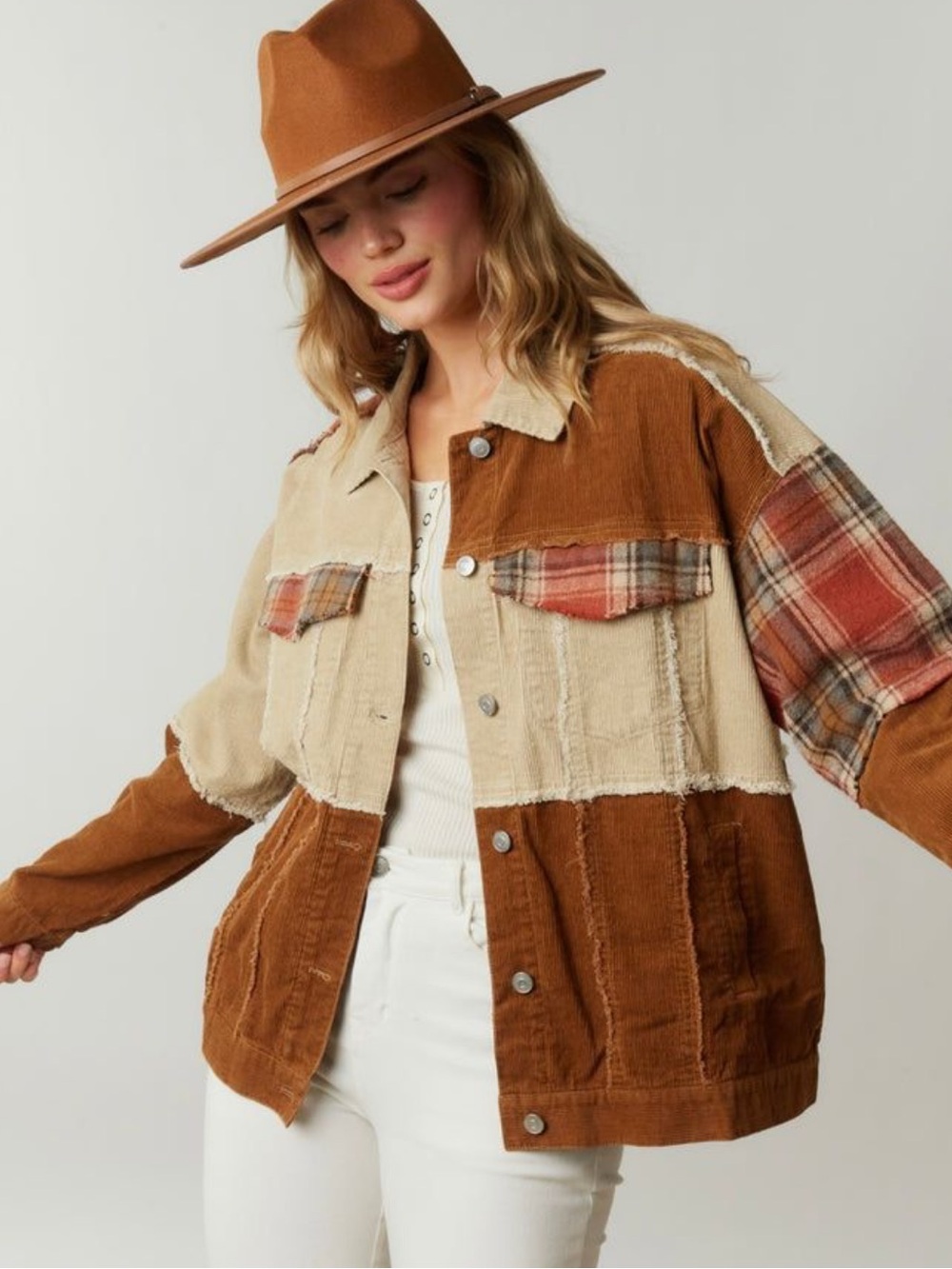 Fantastic Fawn Corduroy Patchwork Jacket